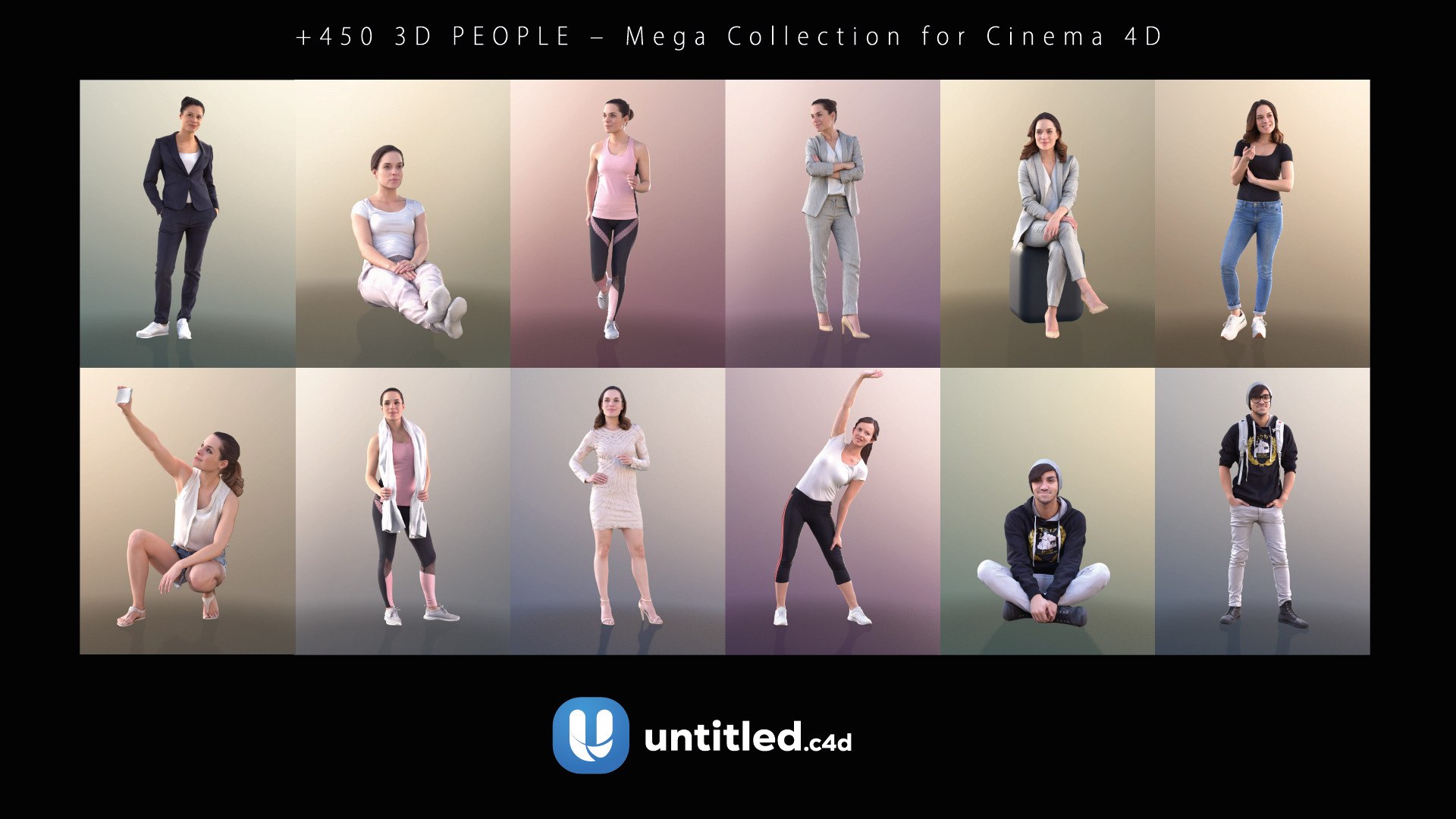 450 3D PEOPLE - Mega Collection For Cinema 4D 3D - TurboSquid 2361695