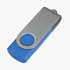 Promotional USB Stick Mockup 03 Blue Closed