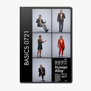 Basics0721 - A set containing 5 models of male and female adults sitting in business attire in offic 3D