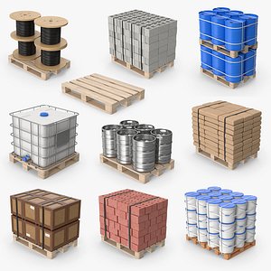 Industrial Building Materials On Pallets Collection