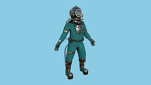 3D model Diving Suit 04 - Blue - Character Design Fashion