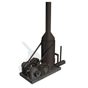 3d model historical steam boiler engine