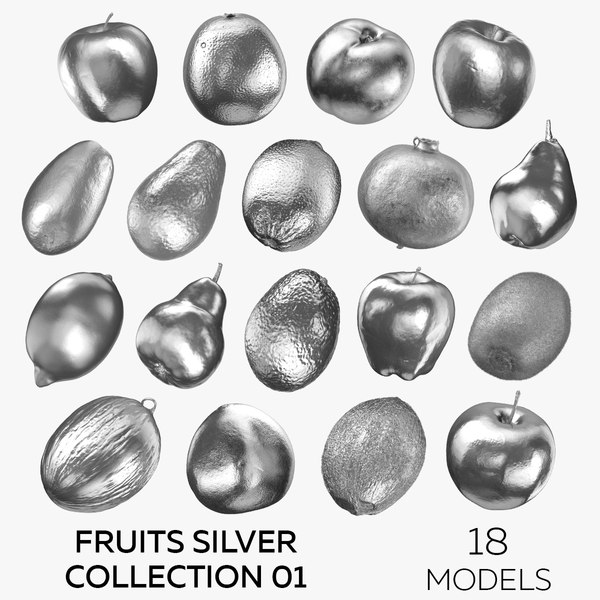 3D Fruits Silver Collection 01 - 18 models