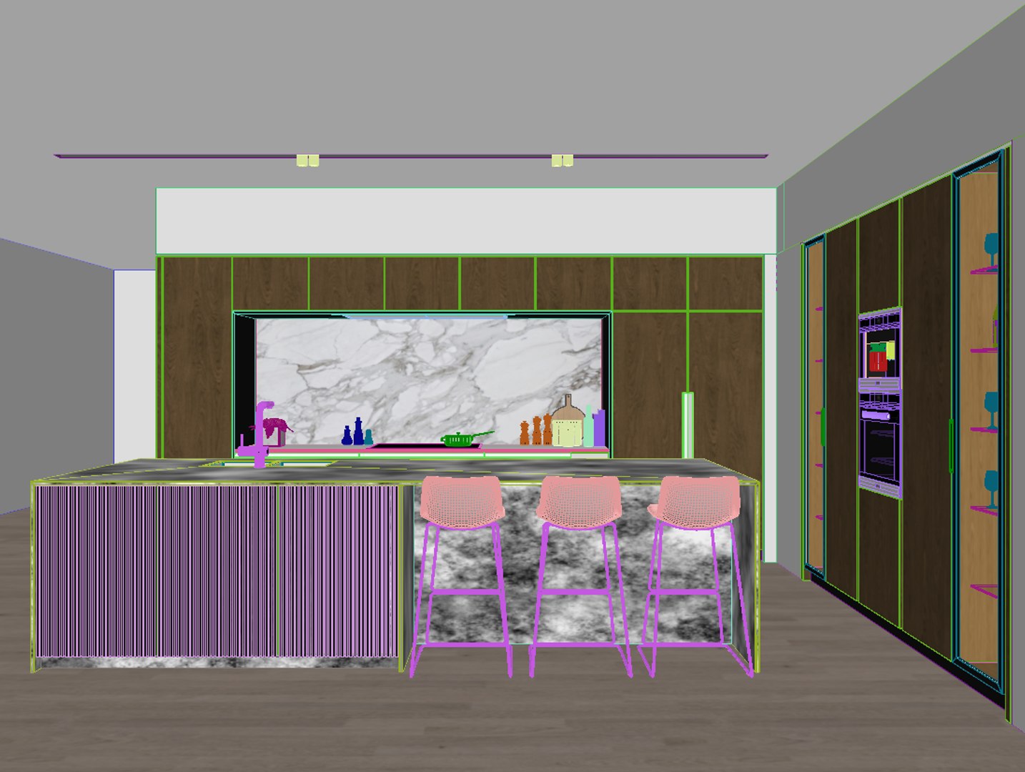 Kitchen Wine Interior 3D - TurboSquid 1673791