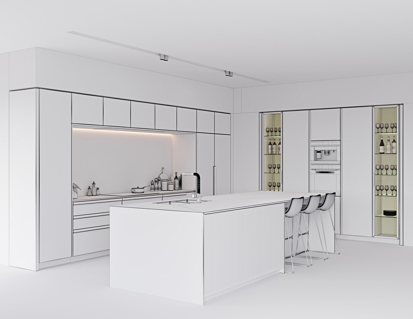 Kitchen Wine Interior 3D - TurboSquid 1673791