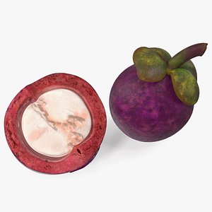 Purple Mangosteen Whole and Half Cut