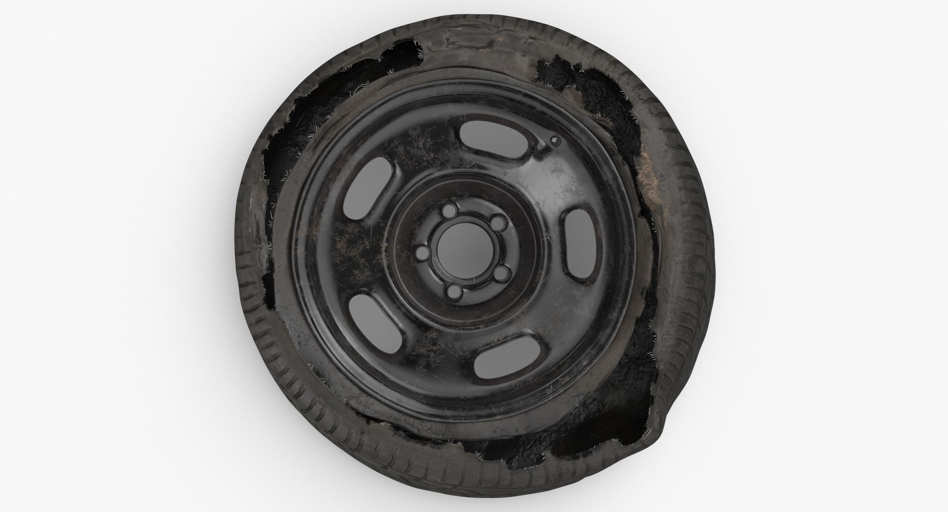 Damaged Tire 3D https://p.turbosquid.com/ts-thumb/LD/qTdcWA/f6/damaged_tire_thumbnail_0005/jpg/1647275138/1920x1080/fit_q87/0fce1c15cc423627913ea6009d02677abfd3943f/damaged_tire_thumbnail_0005.jpg