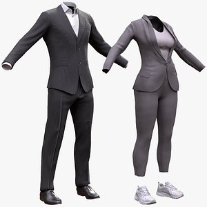 Womens and Mens Business Suits Collection model