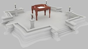 3d model table old podium