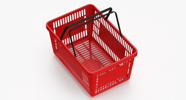 Hand Carry Shopping Baskets Plastic Handle Single Red Black