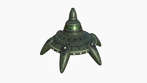 Alien Spaceship UFO G05 Dark Green - Sci Fi Spacecraft Design 3D model
