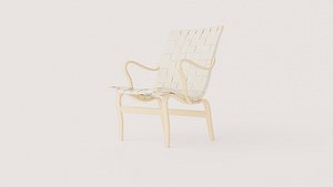 3D Natural Bentwood Armchair with Woven Strap Seat