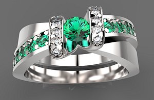 gold ring diamond 3d 3ds