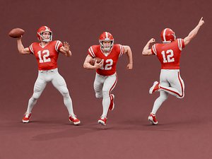 American Football Player - Modular - Rigged 3D model