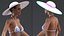 Chica de bikini de piel clara aparejada para Modo