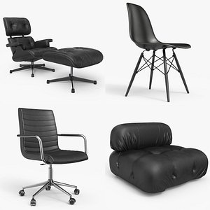 Black Seating Collection A - PBR 3D model