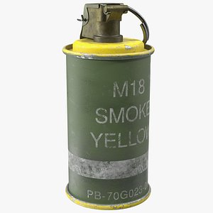 3D m18 smoke grenade yellow model