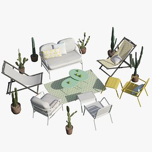 Garden Furniture and Cactus Set