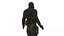 Personaggio 3D in tuta tattica da agente stealth maschile