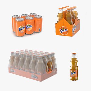 fanta bottles packages pack 3D model