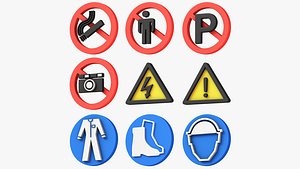 3D Industrial Safety icons