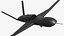 Drone UAV militare a propulsione a reazione, di colore nero, adattato per Cinema 4D.