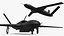 Drone UAV militare a propulsione a reazione, di colore nero, adattato per Cinema 4D.