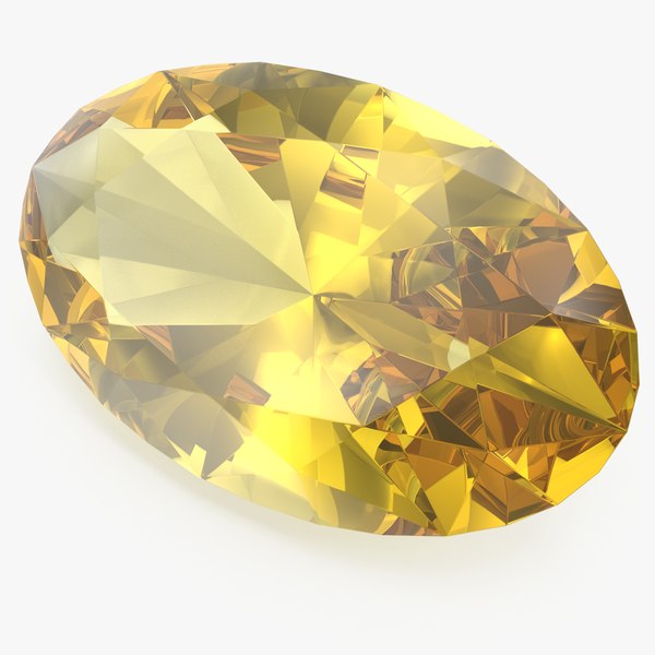 Oval Cut Yellow Sapphire 3D model