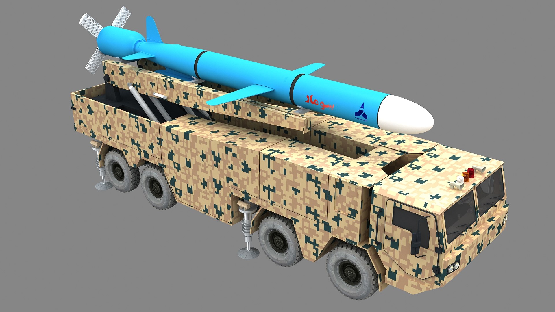 Soumar Cruise Iranian Missile Launcher Vehicle 3D model https://p.turbosquid.com/ts-thumb/LE/X6P0KW/0Q/soumariranianmissilelaunchervehicle0005/jpg/1765949681/1920x1080/fit_q87/85bc419c876449eebed795b8eae5fe2b252f3c53/soumariranianmissilelaunchervehicle0005.jpg
