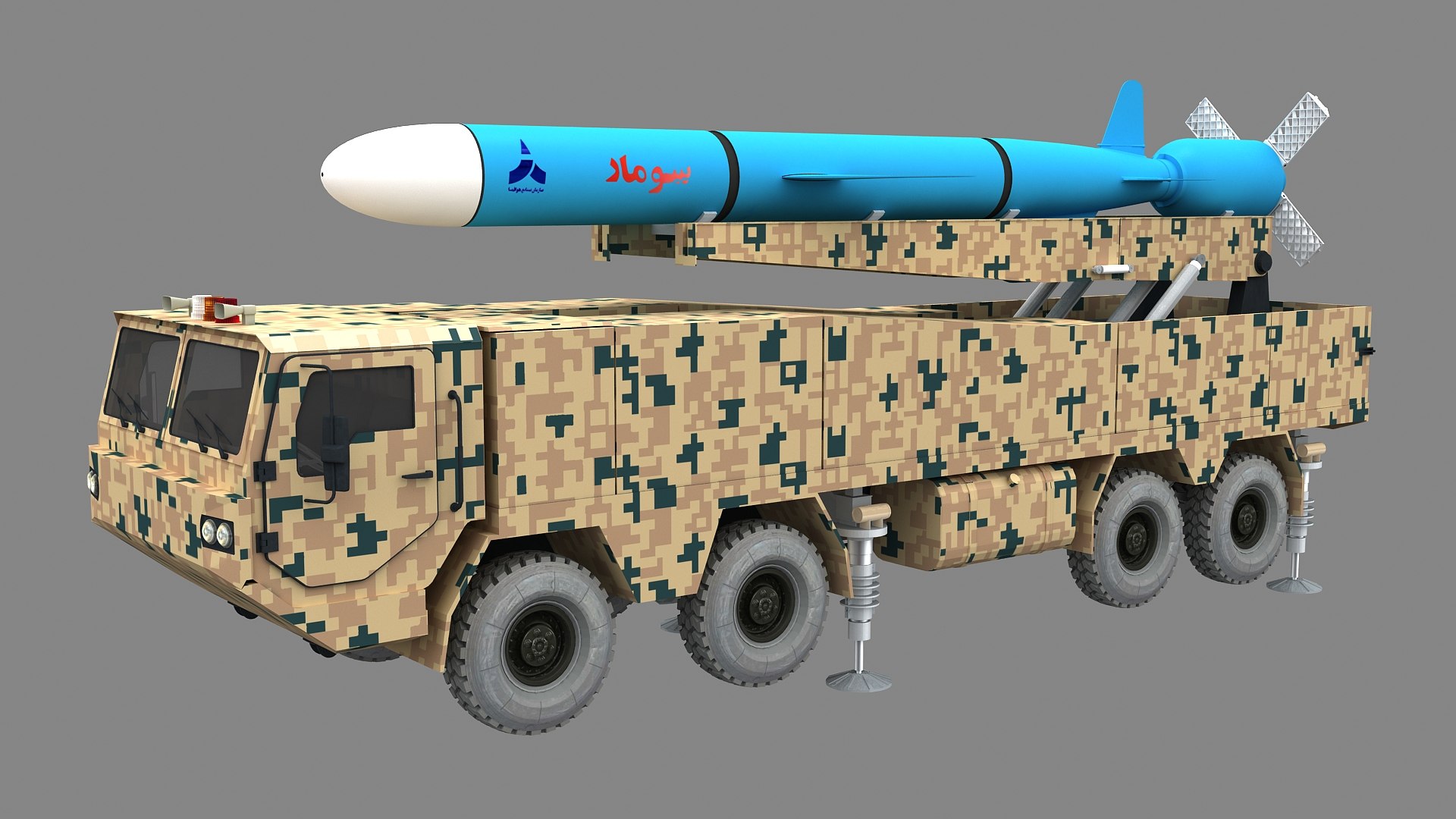Soumar Cruise Iranian Missile Launcher Vehicle 3D model https://p.turbosquid.com/ts-thumb/LE/X6P0KW/1b/soumariranianmissilelaunchervehicle0000/jpg/1765949677/1920x1080/fit_q87/6a64311eff210891b0c681776a21a0fa42cf1dad/soumariranianmissilelaunchervehicle0000.jpg
