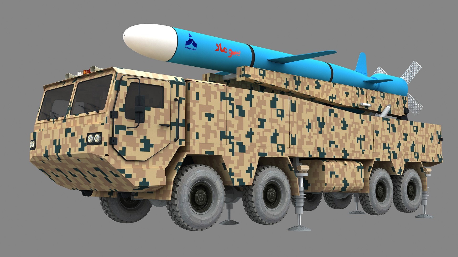 Soumar Cruise Iranian Missile Launcher Vehicle 3D model https://p.turbosquid.com/ts-thumb/LE/X6P0KW/YA/soumariranianmissilelaunchervehicle0002/jpg/1765949679/1920x1080/fit_q87/76d0f9b289d5c2c2879dba22e647e01ebaf8172c/soumariranianmissilelaunchervehicle0002.jpg