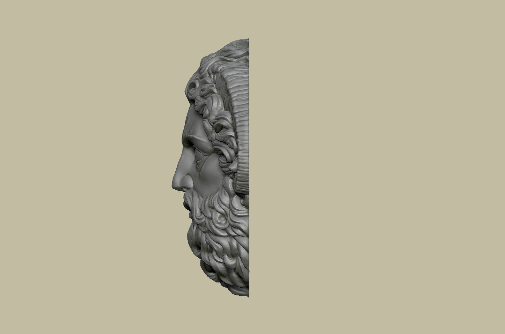 3D Model Roman Greek Zeus Sculptural Wall Relief Plaque - TurboSquid ...