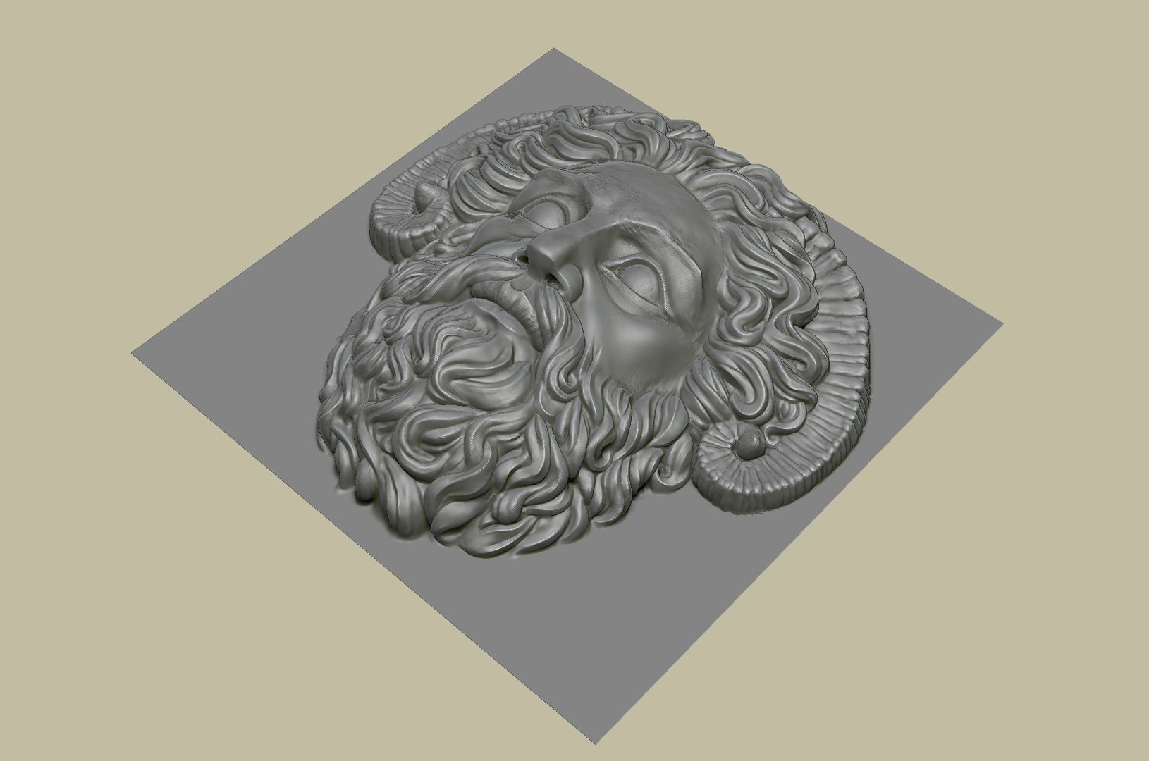 3D Model Roman Greek Zeus Sculptural Wall Relief Plaque - TurboSquid ...