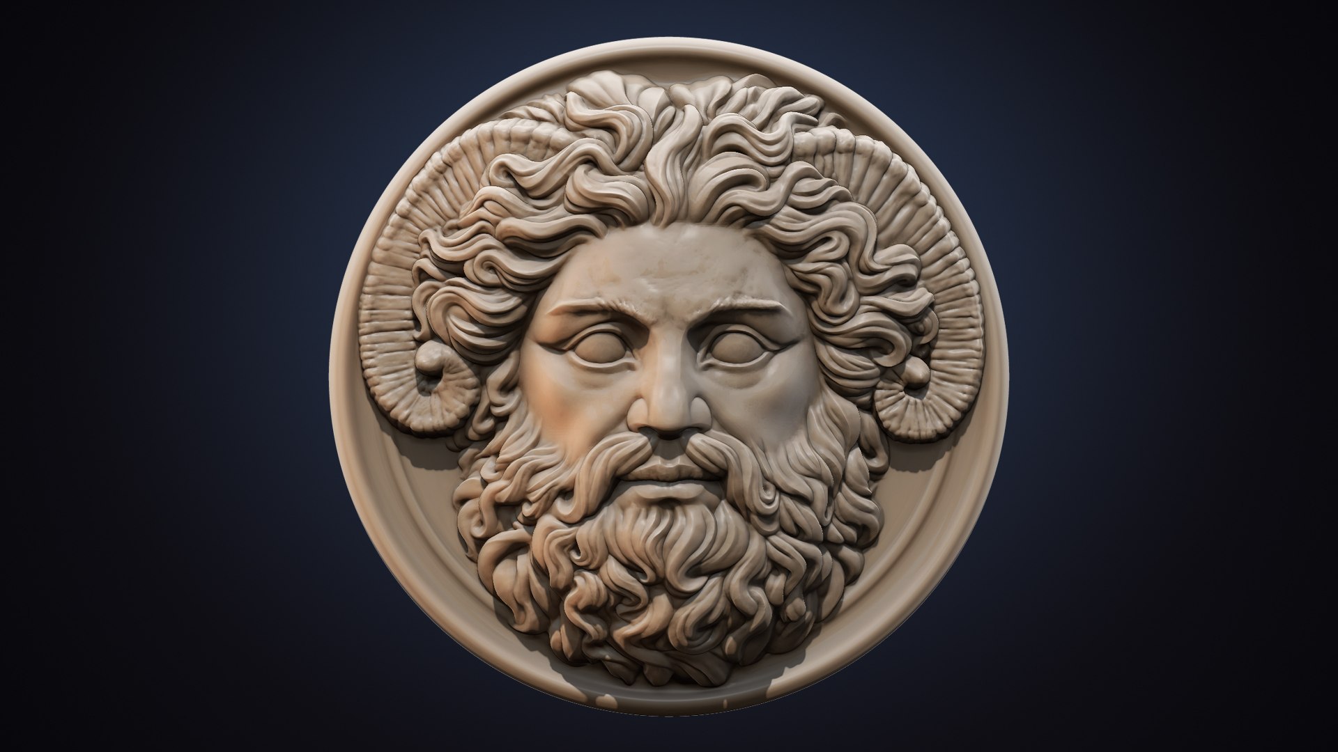 3D Model Roman Greek Zeus Sculptural Wall Relief Plaque - TurboSquid ...