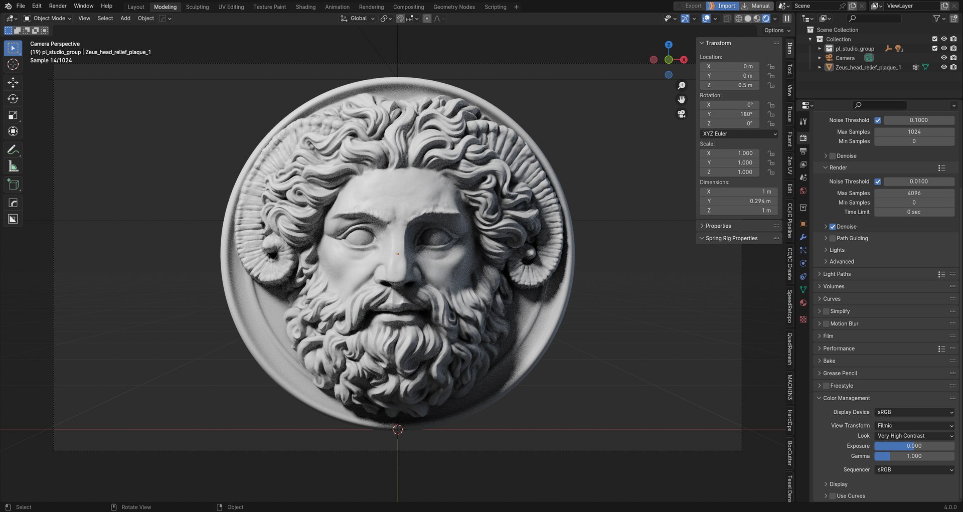 3D Model Roman Greek Zeus Sculptural Wall Relief Plaque - TurboSquid ...