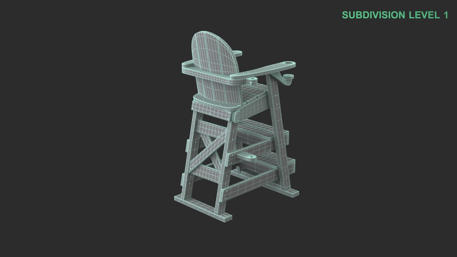 Lifeguard Chair 3D model https://p.turbosquid.com/ts-thumb/LE/XIAlgt/2U/wireframe_0006/jpg/1741633764/1920x1080/fit_q87/57fcd6581f1795f09909fbee784901eabcdbeb7e/wireframe_0006.jpg