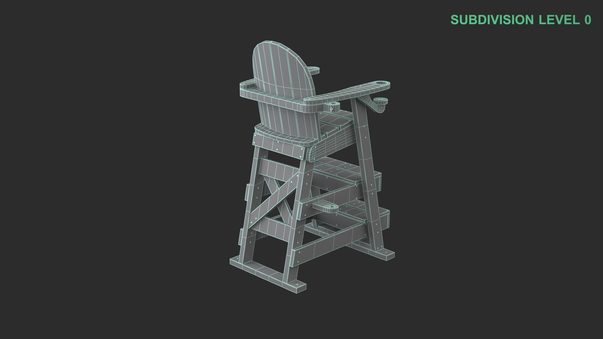 Lifeguard Chair 3D model https://p.turbosquid.com/ts-thumb/LE/XIAlgt/Ze/wireframe_0009/jpg/1741633765/1920x1080/fit_q87/44e74cff8e63491dee43bfbd8bc9f464be677404/wireframe_0009.jpg