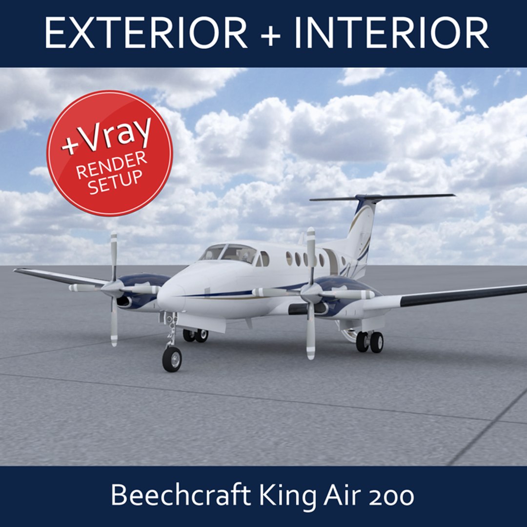 Beechcraft King Air B200 3d Model