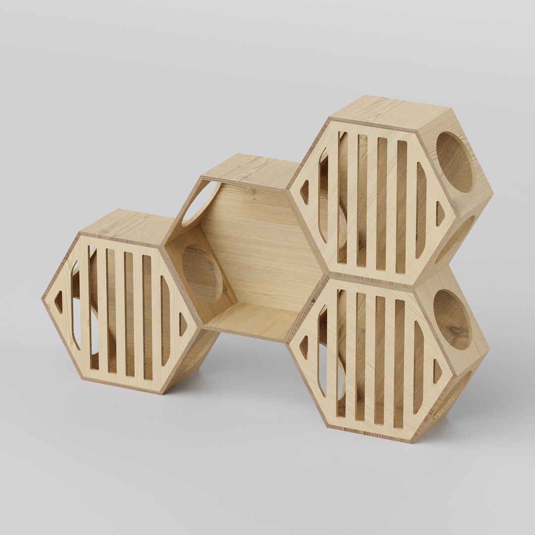 3d-modern-cat-house-wall-mounted-model-turbosquid-2073621