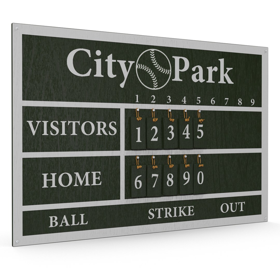 Baseball Scoreboard 3D Model preview
