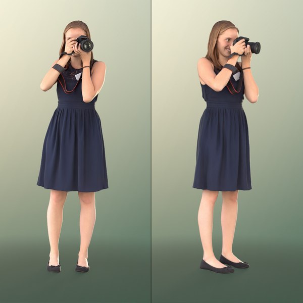 girl summer dress 3D model