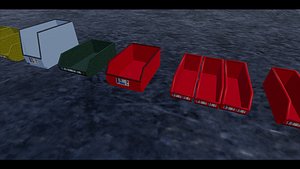 Multiple Plastic Storage Containers 3D