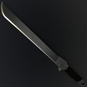 machete cutting 3d obj