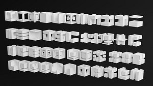 3D model Abstract Geometric Cube Shapes Pack