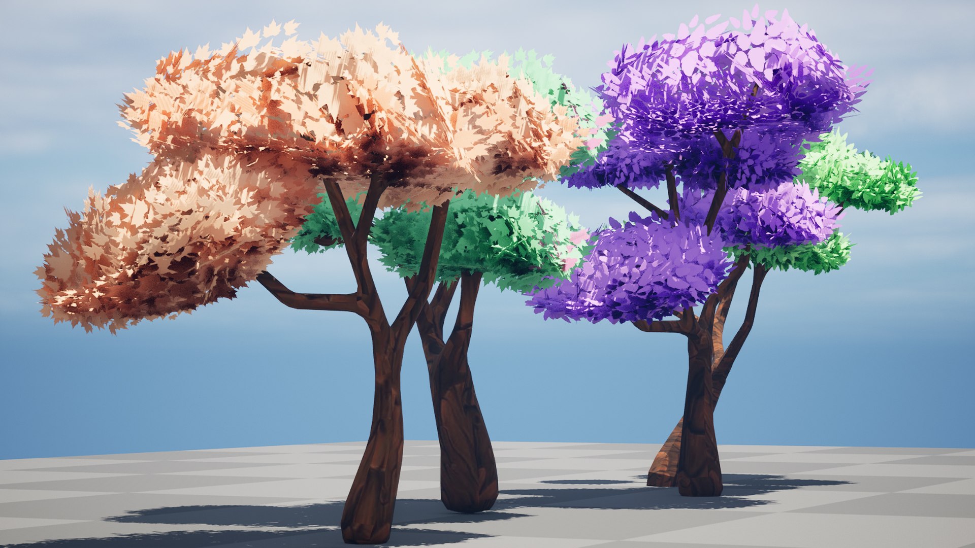 3D Colorful And Flowering Stylized Trees - TurboSquid 2111230