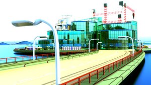 building industrial sci-fi 3d model