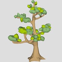 Low poly huge ash tree 3d model