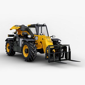 Jcb Forklift with Opened Hood 3D