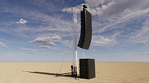 Concert Speaker Tower 3D model