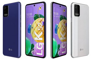 3D Lg K52 Blue And White Low Poly
